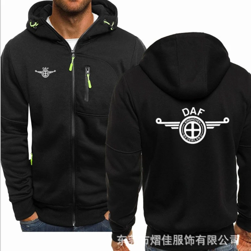 

2021 fashion men's Spring New motorcycle DAF Hoodie cotton casual zipper men's Hoodie