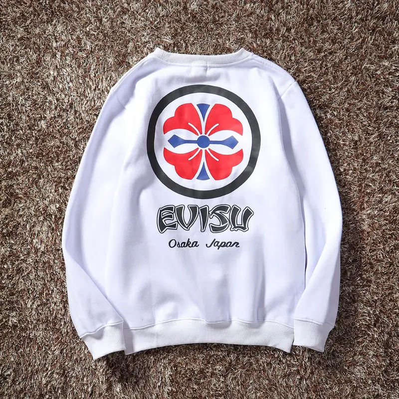 2020 Authentic New Evisu Winter Men Casual Sweater Warm Breathable Fashion Cotton Plus Velvet Long-Sleeved Women Lovers Clothes | Мужская