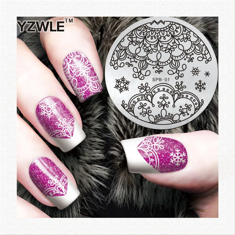 Nail штамповка пластин Нержавеющая сталь Хэллоуина макияж цветы животных в виде