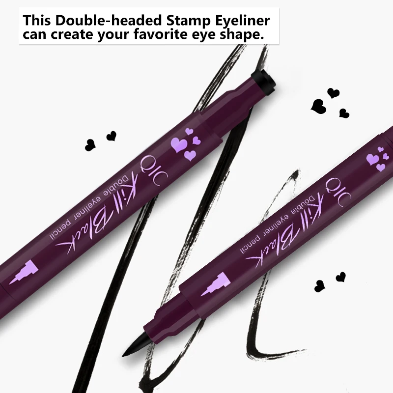 Жидкая подводка для глаз карандаш супер водонепроницаемый черный двуглавый