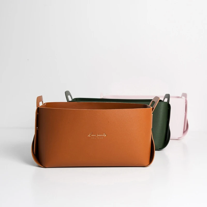 

Zollor Leather Desktop Large Storage Box Living Room Bedroom Sundries key Plate Decoration Dice Tray Coins PU Folding Storage