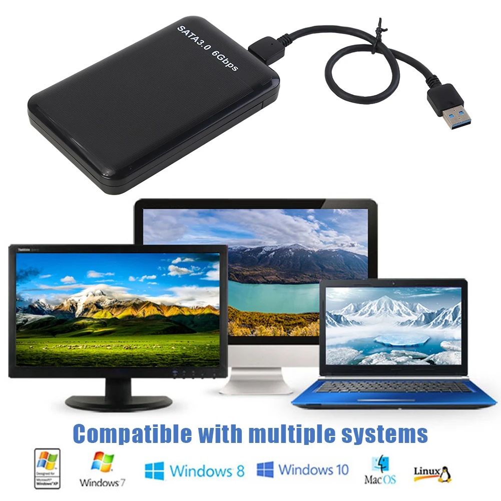 2 5 дюймов USB3.0 SATA 3 0 HDD жесткий диск Внешний корпус для жесткого диска чехол Коробка