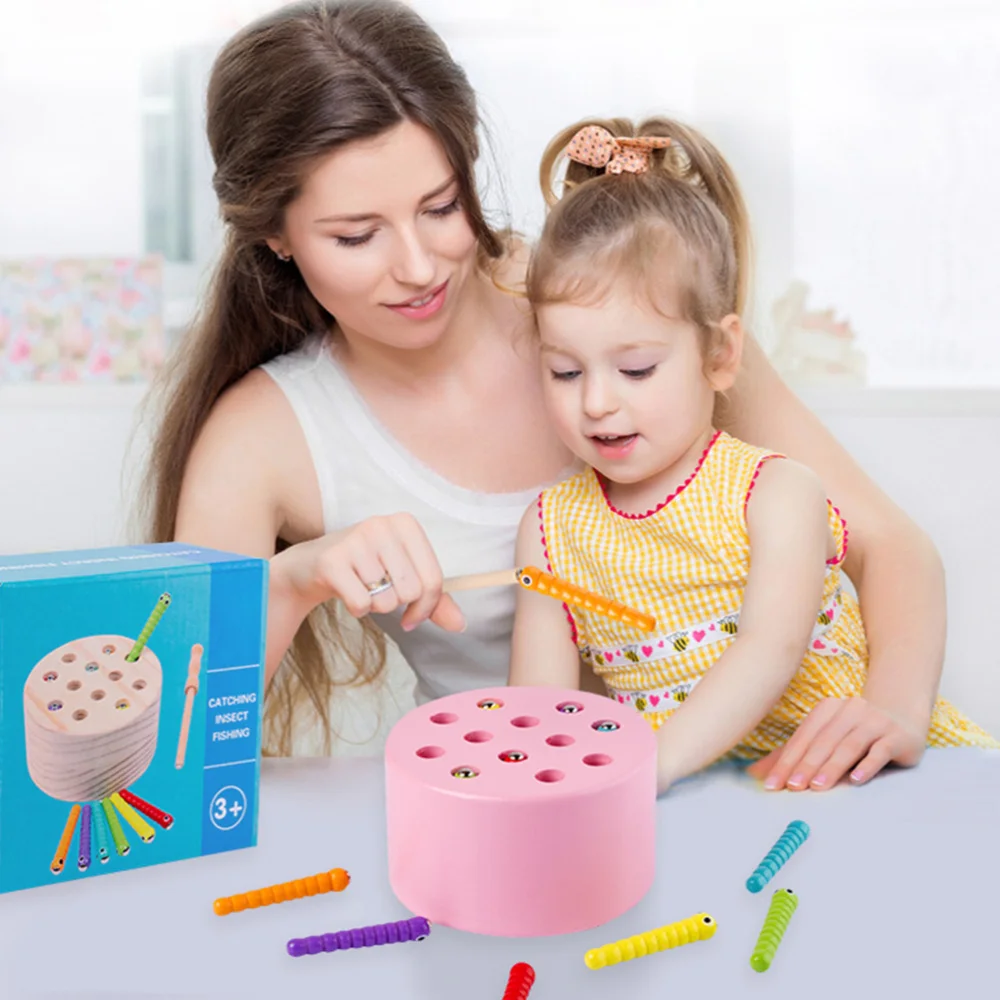 

1 Set Caterpillar Toys Magnetic Fishing Game Catch Caterpillar
