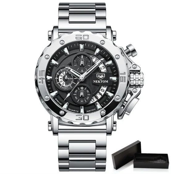 

NEKTOM 8229 Mode Lässig Männer Uhren Hot Selling Mens Watches Analog Quartz Business Classic Trendy Stainless Steel Men Watch