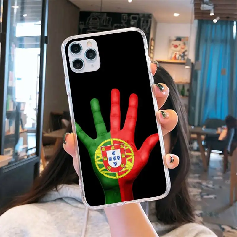 

Portugal Flag Phone Cases Transparent for iPhone 6 7 8 11 12 s mini pro X XS XR MAX Plus cover funda shell