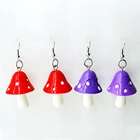 Необычные Подвески грибы Серьги для подростков милые пирсинг для уха Кольца Пластиковые висячие серьги украшения для девочек