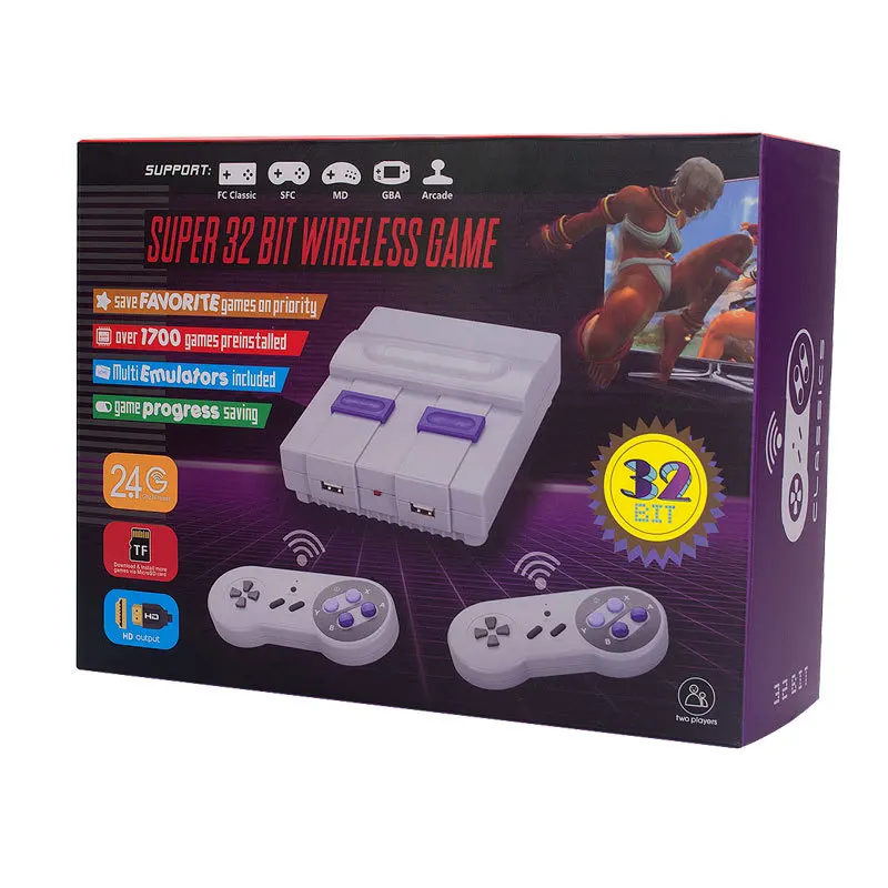 Retro Classic 32 Bit 4K HD Wireless Video Game Console With 1788 Games for FC SFC GBA MD ARCADE Support Save & Load | Электроника