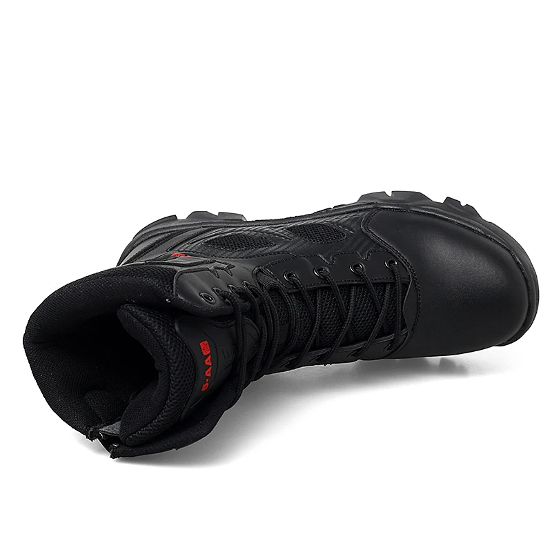 Мужские кожаные ботинки на шнуровке военные уличный светильник модные черные