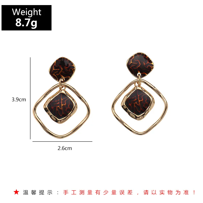 

New Trendy Geometric Acetate Sheet Square Dangle Earrings For Women Fashion Temperament Drop Earrings Gifts brincos Femme Bijoux