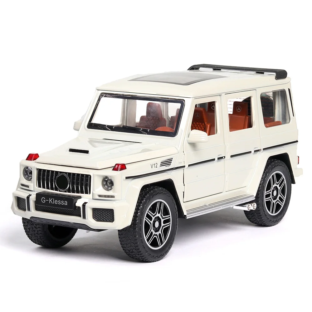 

1:24 Высокая симуляция G63 литая под давлением металлическая игрушка модель автомобиля колеса звуковой светильник с оттягивающимся задним хо...