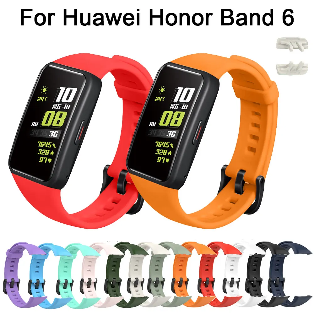 

Ремешок силиконовый для смарт-часов Huawei Honor Band 6, мягкий наружный браслет, аксессуары для часов Honor Band6