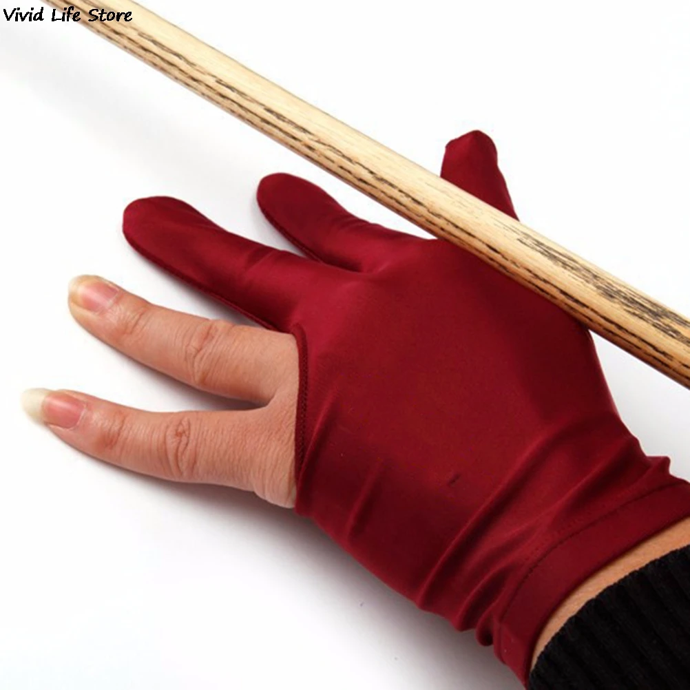 Spandex Snooker Billiard Cue Glove Pool Left Hand Open Three Finger Accessory for Unisex Women and Men 4 Colors | Спорт и
