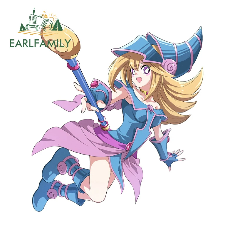 

EARLFAMILY 13cm x 11.8cm for Dark Magician Girl Yu-Gi-Oh Vinyl Car Stickers Camper Bumper Decal Waterproof JDM RV Car Styling