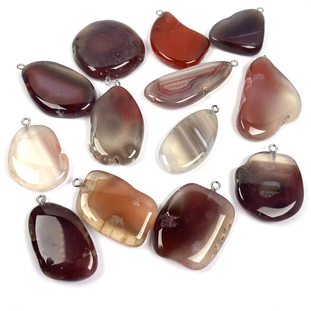 Натуральный Полудрагоценный Камень Кулон Бесконечность красный агат