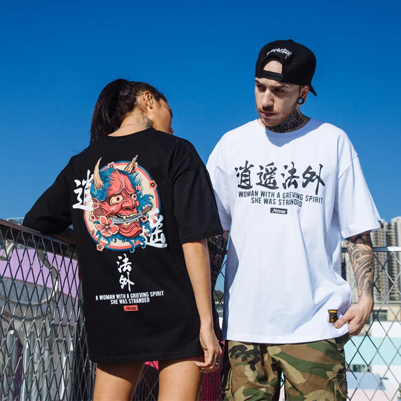 Новинка парная Японская уличная одежда в стиле Харадзюку футболка с коротким