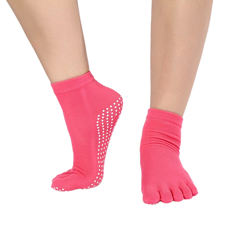 solid watermelon red Женские нескользящие носки для йоги, нескользящие носки, женские носки для балета, танцев, тренажерного зала, фитнеса, пилатеса, балета - Цвет: solid watermelon red
