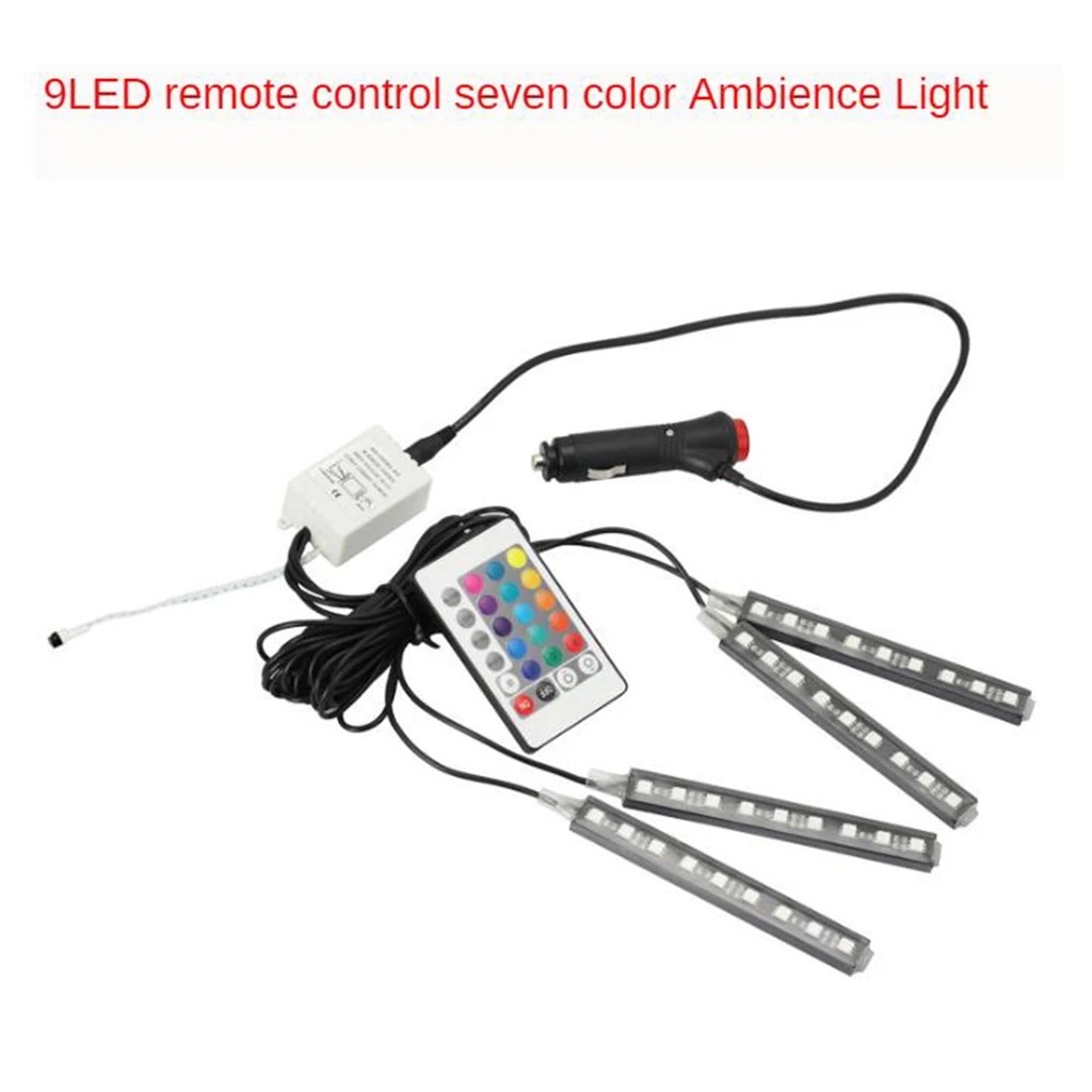 

4pcs Car Styling Decorative RGB Strip Atmosphere Interior Light with Remote RF Controler DC 12V Under Dash Kit