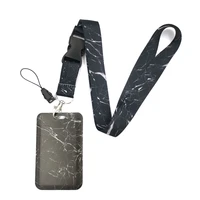 marble pattern neck strap lanyard for keys usb gym id card badge holder keycord mobile phone diy hanging rope accessories