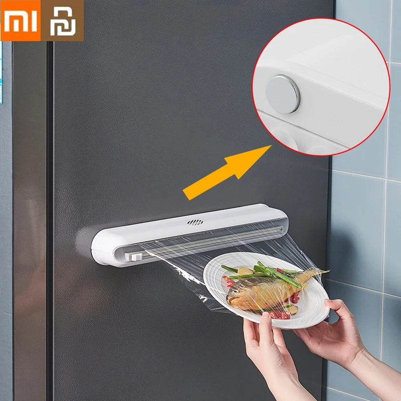 Xiaomi Youpin Cling Film Cutting Box Wall-mounted Suction Cup Adjustable Plastic Wrap Cutter Home kitchen Food Storage