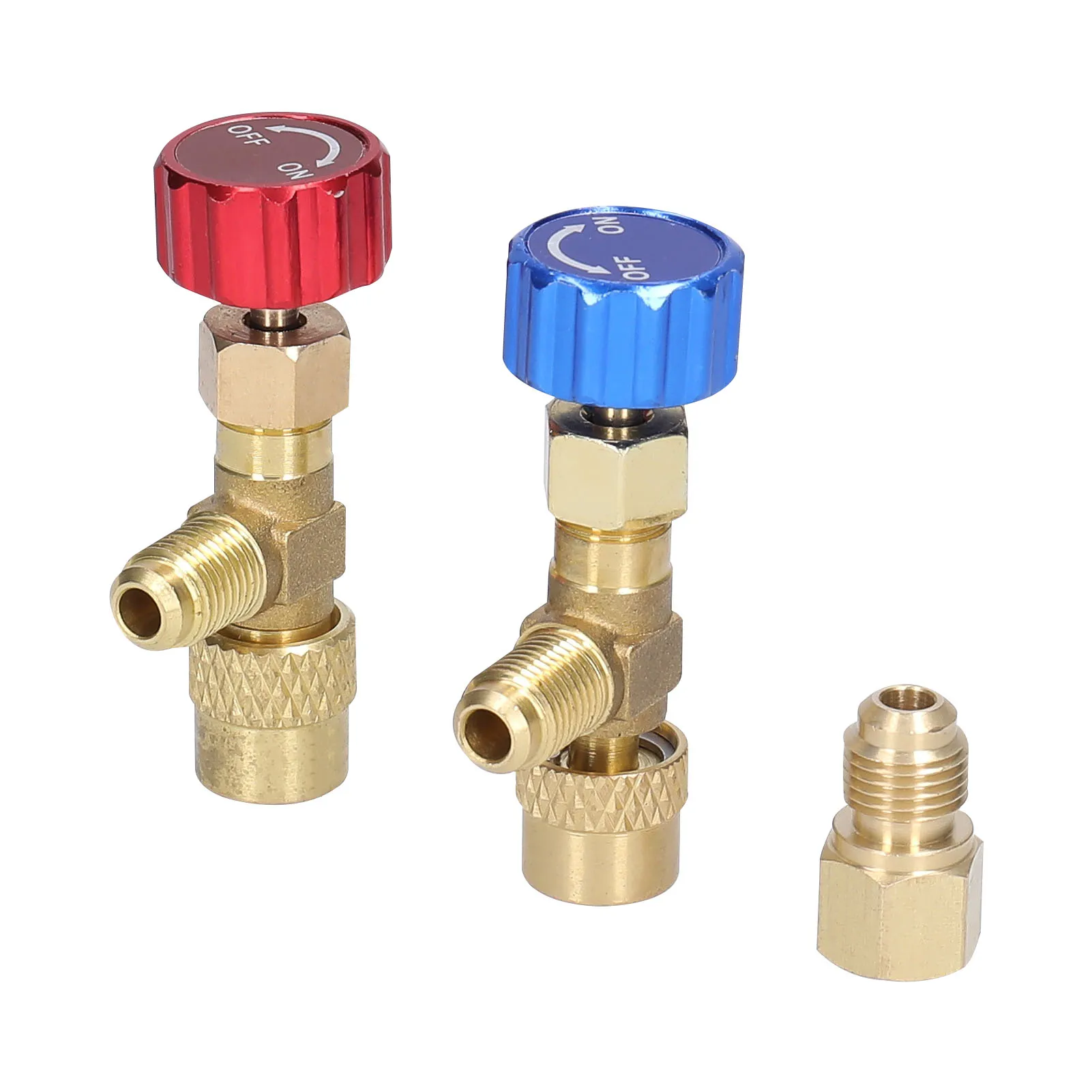 R22 R410 Air Conditioner Adding Safety-Valve Quality Refrigerant Connector wit 5/16 SAE to 1/4 Hose Thread Transform Adapter |