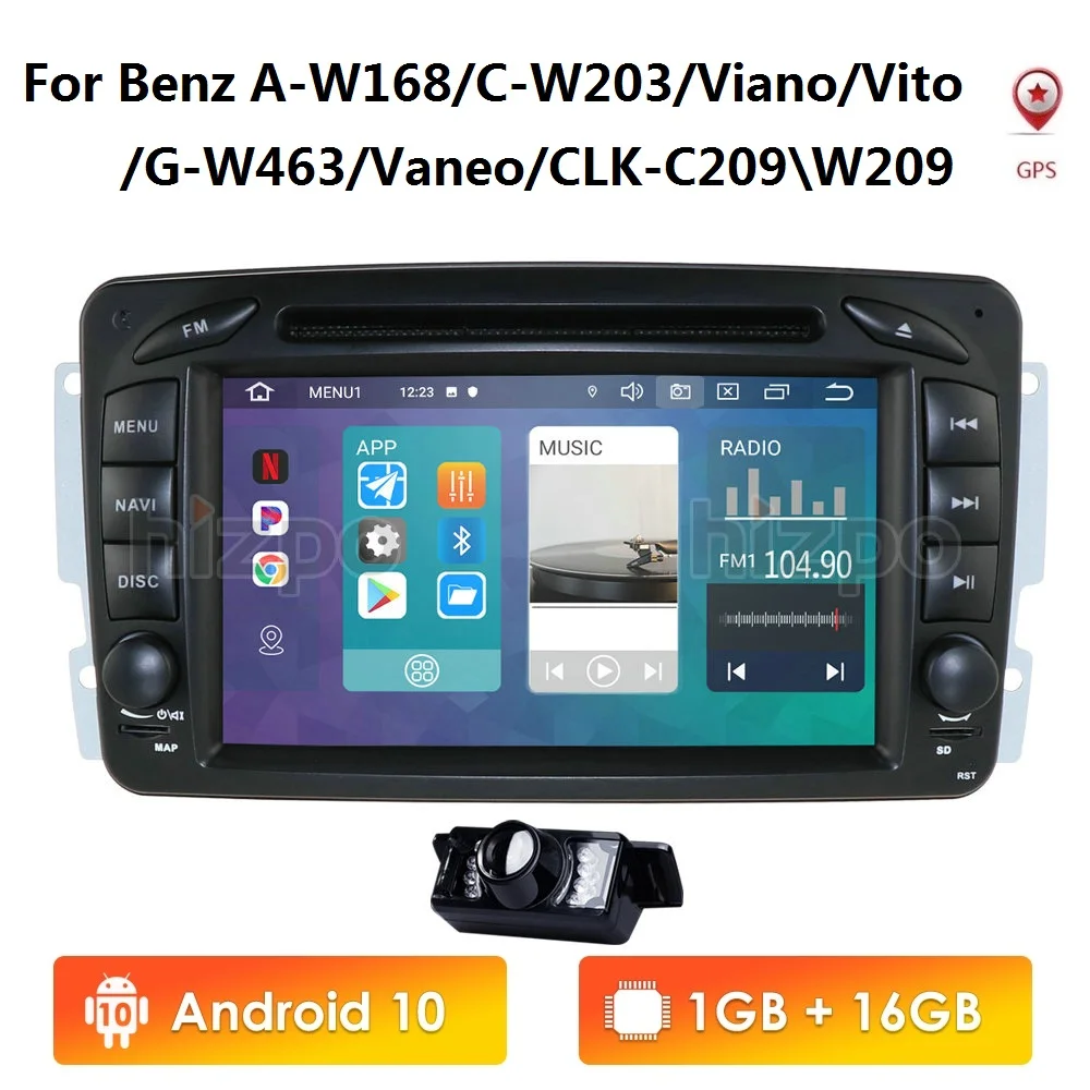 Автомагнитола 2 Din Android 10 DVD GPS для Mercedes Benz CLK W209 W203 W208 W463 C209 A C Viano с Mirror Link USB SWC