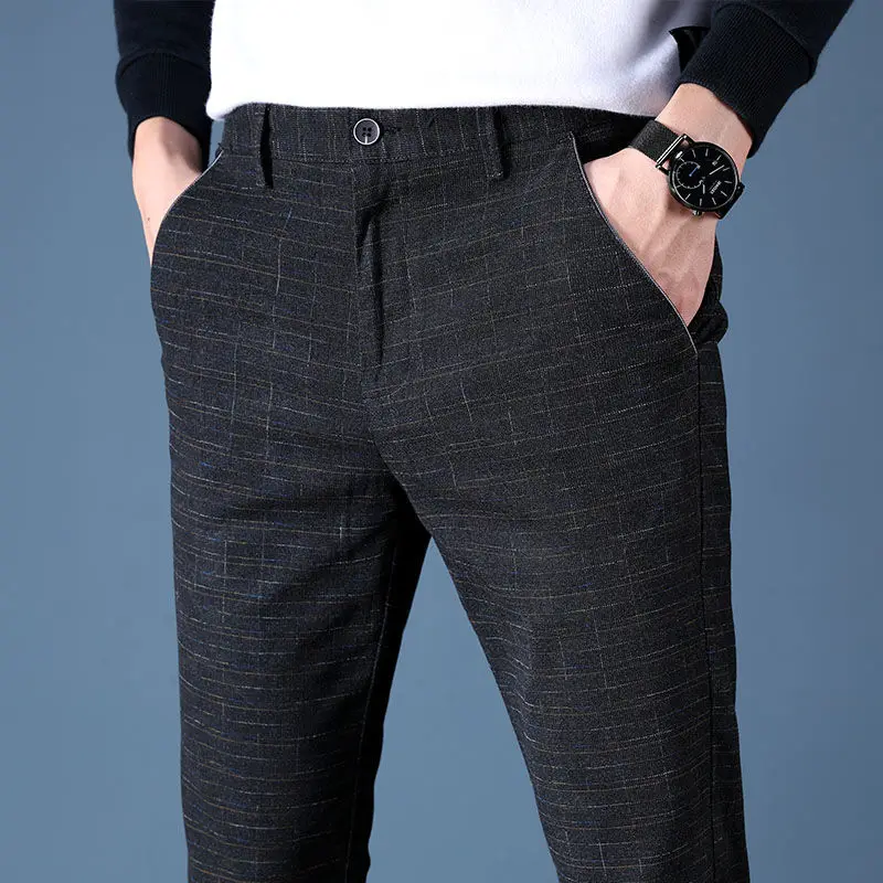 Брюки мужские прямые повседневные модные деловые костюмные брендовые размер 38