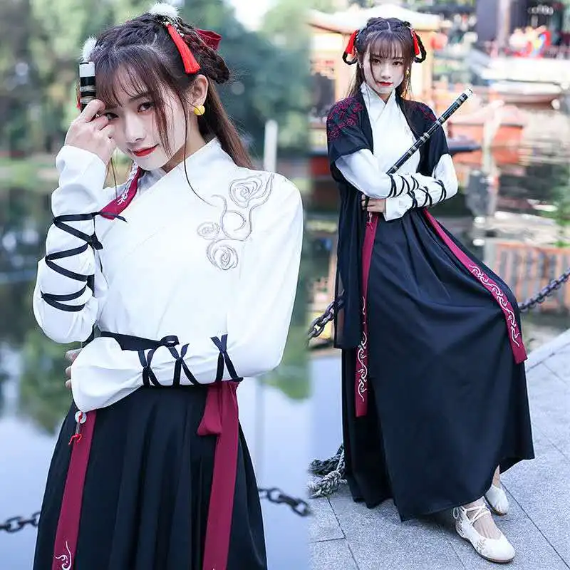 

Chinese Traditional Mens Clothing for The Stage 3 Piece Set Women Hanfu Adult Female Hanfu Male Cosplay Matching Couple Outfits
