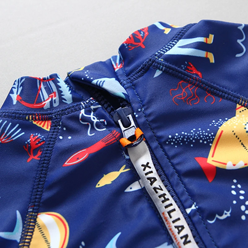 Bathing Suit Boy Long Sleeves Kids Swimwear for Boys UPF 50+ UV Protection Boy's Swimsuit Cute Cartoon Print Baby Swimming Suits |