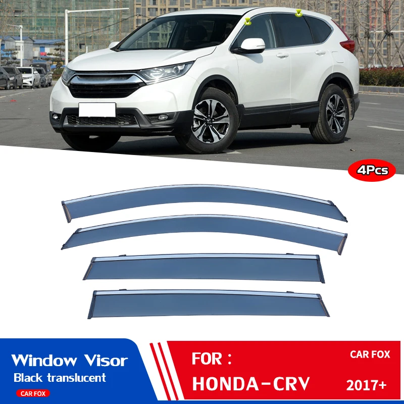 

Для Honda CR-V Пластик оконный козырек Vent Оттенки Защита от солнца Дождь Отражатель гвардии для CR-V окна с защитой от дождя козырек 4 шт./компл. 2017-
