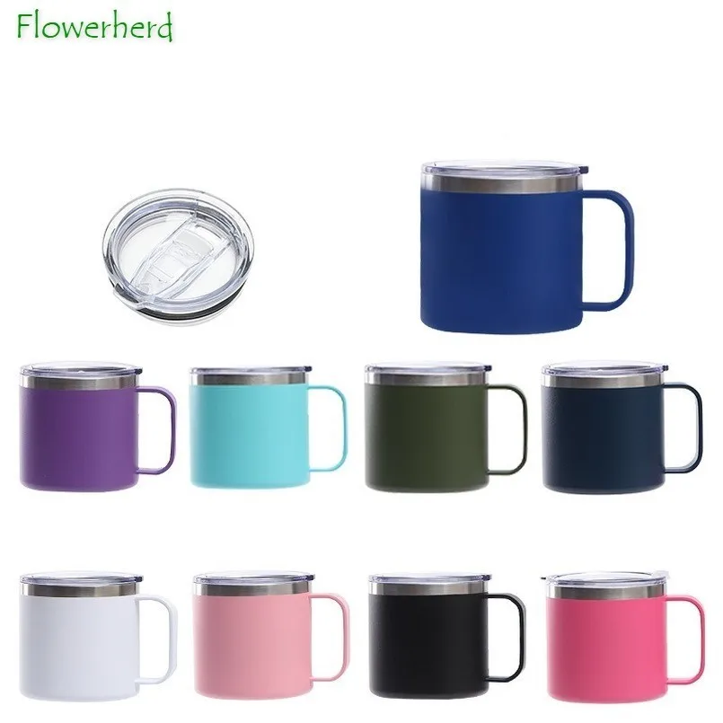 

14oz Coffee Mug Handle Mug Stainless Steel Mug Insulated Office Coffee Cup Coffee Mug with Lid Mugs Coffee Cups Drinkware