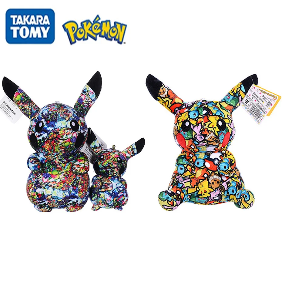 

Pokemon 13-20cm The New Limited Graffiti Pikachu Cartoon Anime Stuffed Plush Dolls Kawaii Keychain Pendant Toys Gifts