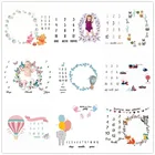 Новорожденный ребенок ежемесячный рост этапа одеяло мультфильм узор младенческий фото реквизит Фон Ткань для младенцев Фото аксессуары