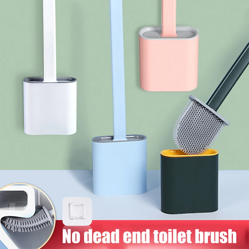 

Toilet Brush Bathroom Brush Sturdy Toilet Bowl Cleaning Brush Soft Silicone Bristle for Bathroom LB88