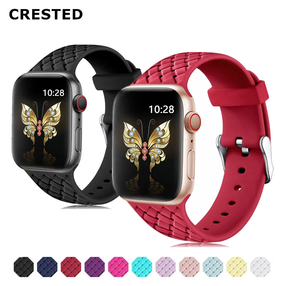 Ремешок силиконовый спортивный для apple watch 5 4 band 44 мм/40 мм резиновый браслет