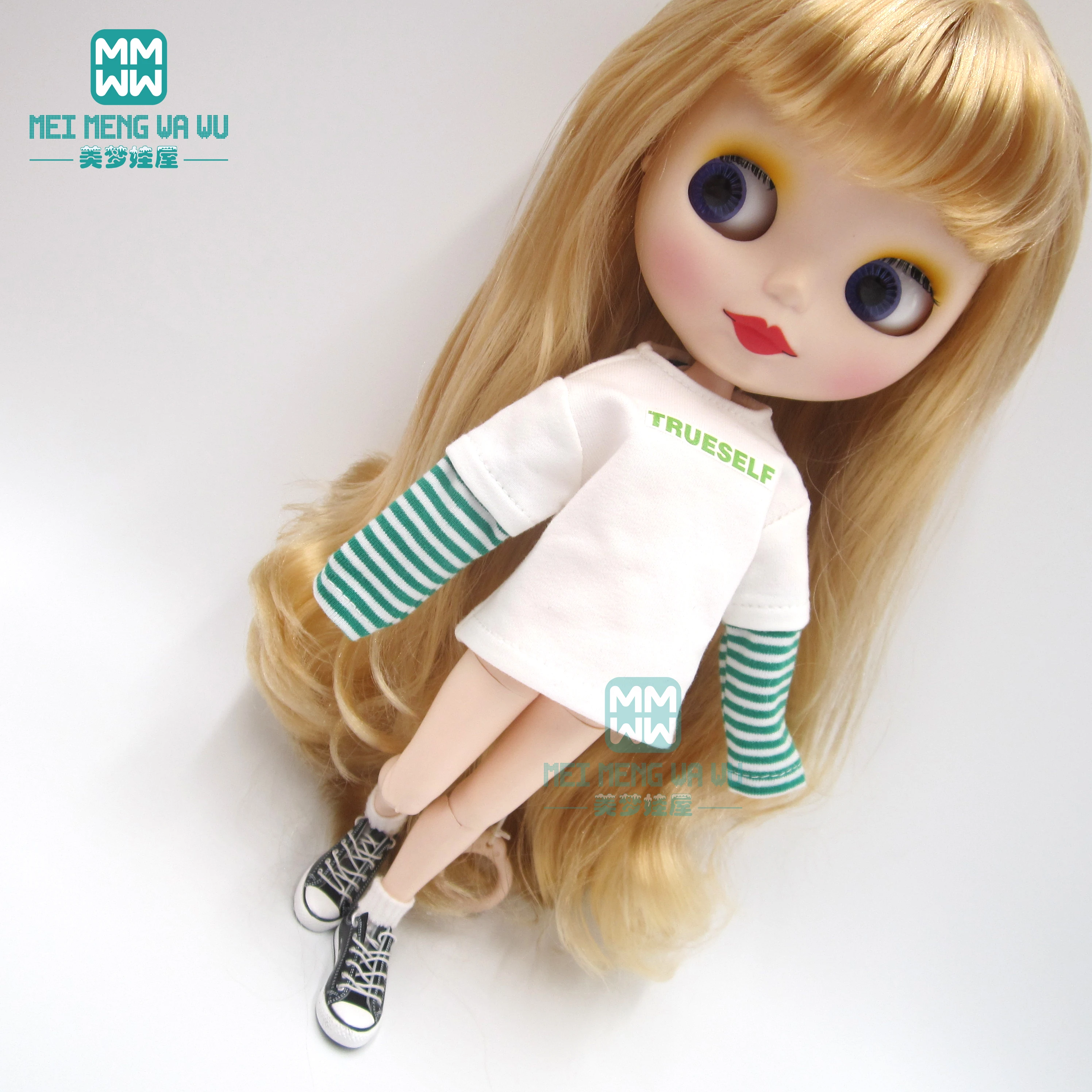 

Одежда для куклы Blyth azone OB24 OB27 кукла 1/6 аксессуары модная повседневная полосатая футболка, толстовка