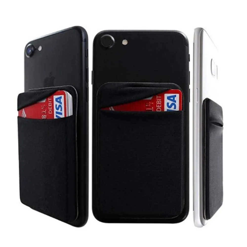 

Fashion Elastic Lycra Adhesive Cell Phone Id Credit Card Holder Women Sticker Pocket Wallet Case Card Holder