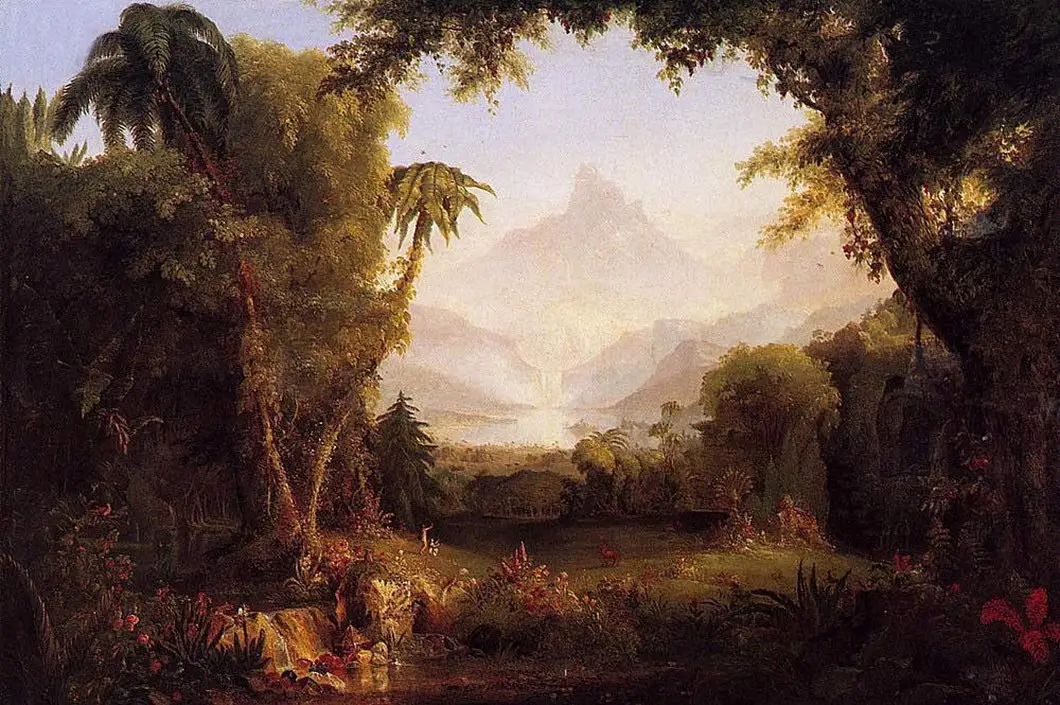 

SLALL Thomas Cole The of Eden Wonderful Landscape On Retro Street Sign Household Metal Tin Sign Bar Cafe Car Motorcycle Garage D