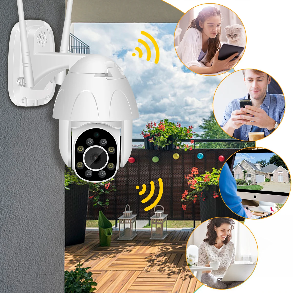 Ip-камера 1080P WiFi 2MP Беспроводная PTZ скоростная купольная камера видеонаблюдения IR Onvif камера наружного видеонаблюдения Водонепроницаемая камера YCC365 App