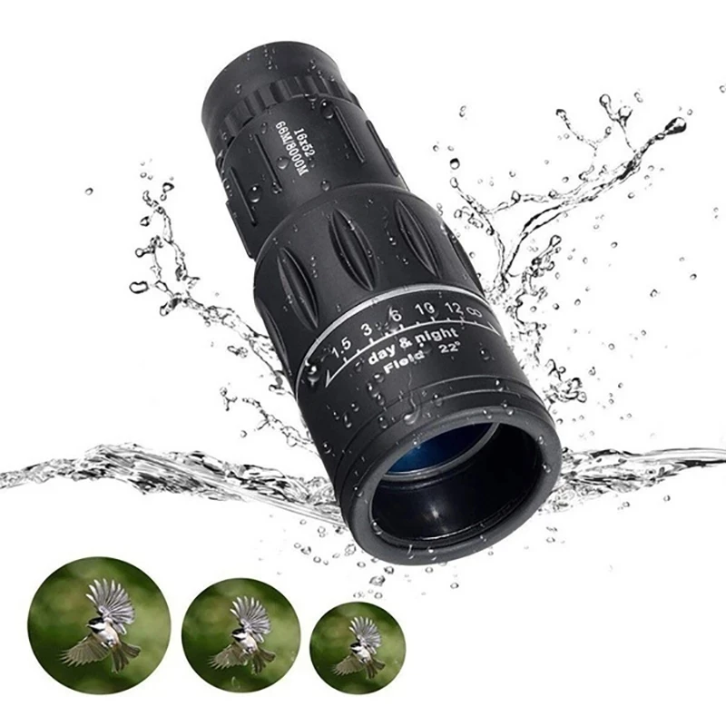 

16X52 Portable Travel Extra Long Distance Zoomable Monocular Low Light Night Vision Telescope Binoculars For Children