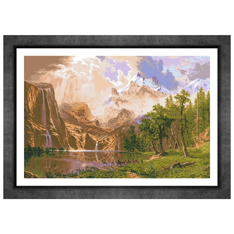 

Sierra Nevada cross embroidery kit Snow mountain pattern 18ct 14ct 11ct unprint canvas Cross-stitch DIY needlework