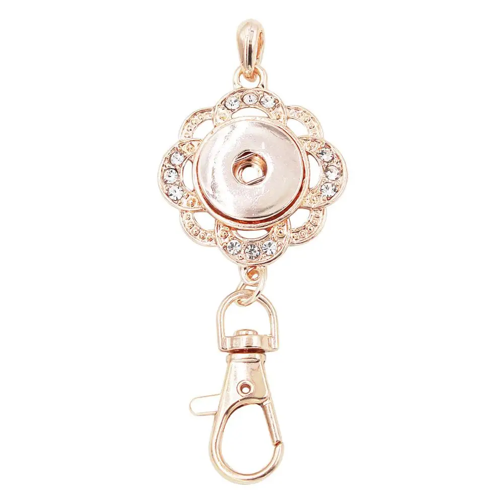 

idclip Gold Diamond Lanyard Badge Holder Necklace Snap Jewelry Charms Pendant Clip Office ID Holder