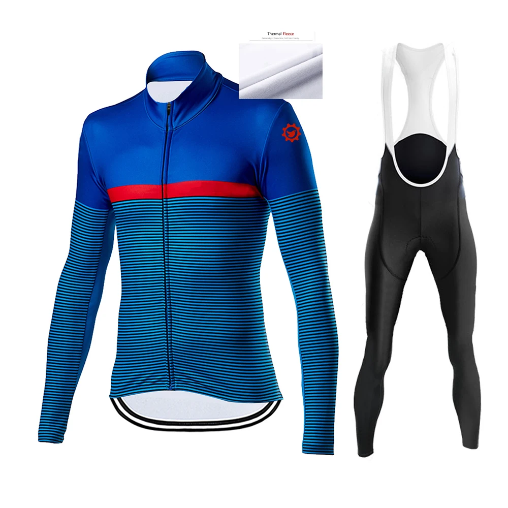 

2020 Winter Hot Wool Thermal Fleece Cycling Jersey Suit Men Outdoor Sportswear MTB Bike Uniform Cycling Men Clothing Set