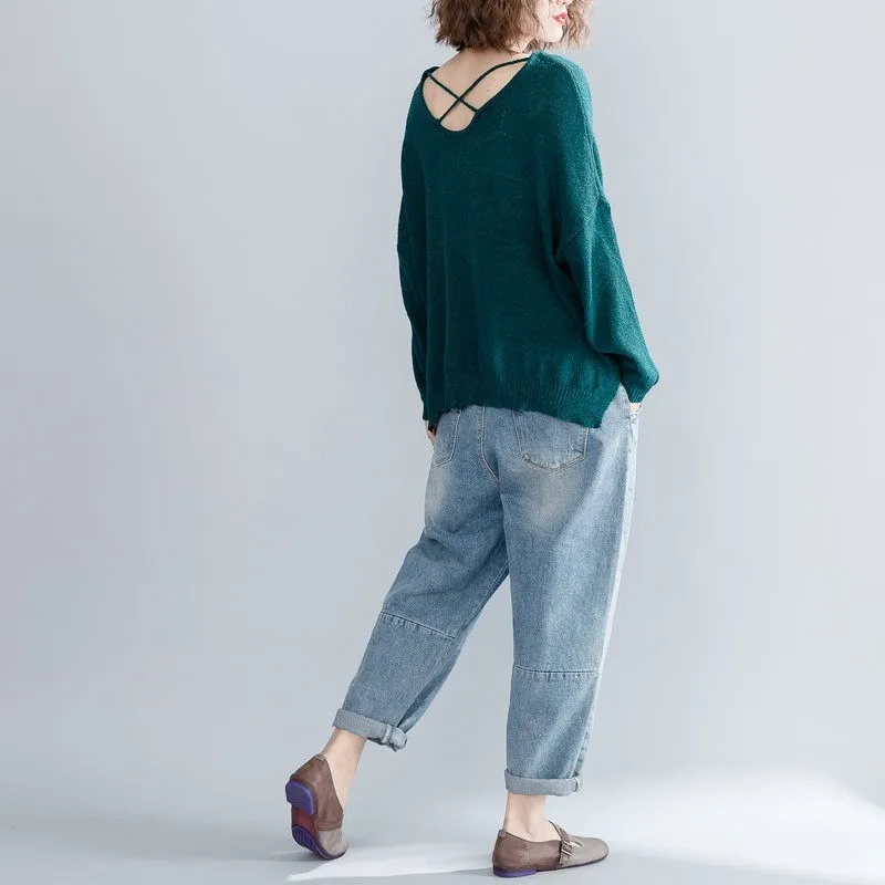 Женские джинсы-шаровары повседневные свободные винтажные Хлопковые Штаны