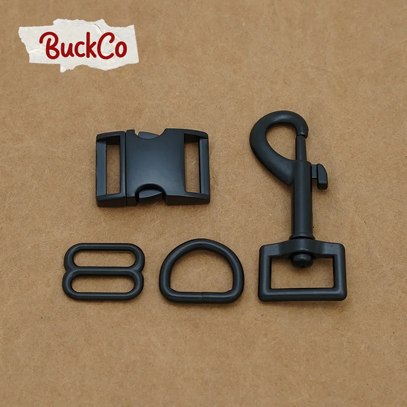 Черный 20 мм (металлическая пряжка + Регулируемая D-образное кольцо металлическая