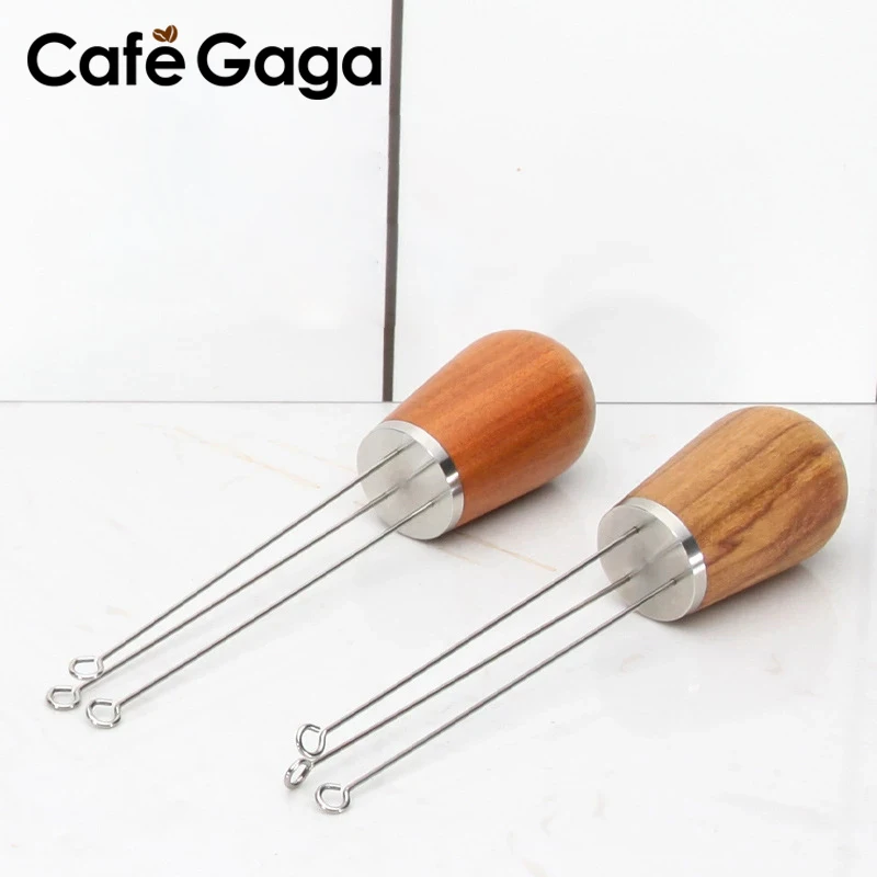 

Solid wood handle Needle Coffee Tamper 58MM 51mm Coffee Tamper Distributor Leveler Tool Needle Type Coffee Powder Distributor
