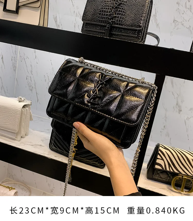 

2020 new Korean version of the trend Yanglin Lingge chain small square bag one-shoulder sloping bag fashion women's bag