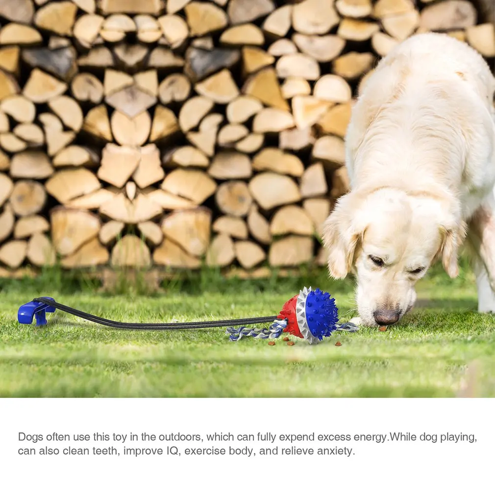 

Interactive Dog Chew Toys Tough Molar Bite Dog Squeaky Food Dispensing Toys Ball Teeth Cleaning Chewers