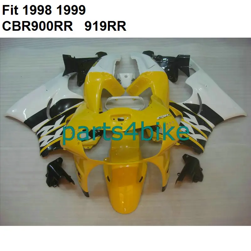 Обтекатели для кузова Honda CBR900RR 919 1998 1999 комплект желто белых обтекателей CBR 919RR 98 99