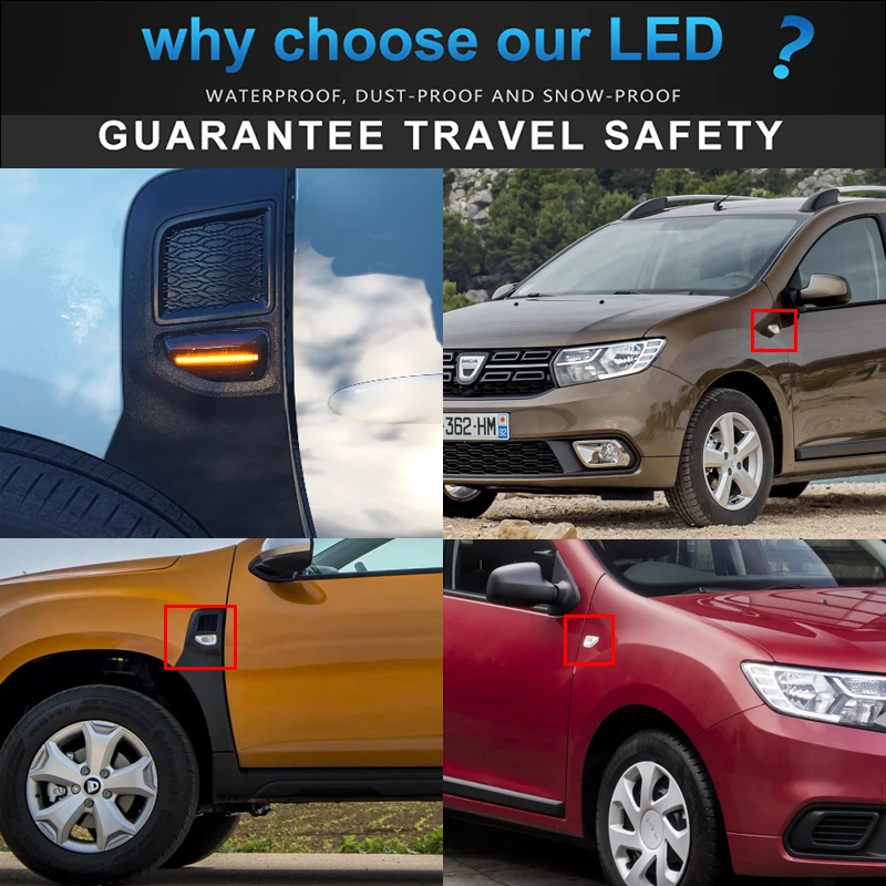 2x светодиодный динамический Боковой габаритный фонарь поворота светильник для