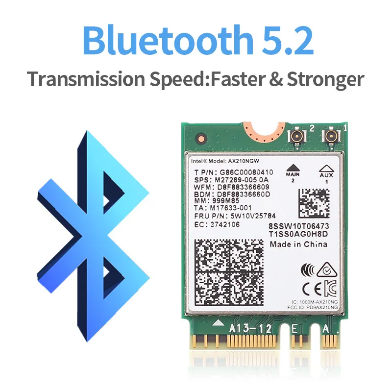 Трехдиапазонная беспроводная сетевая карта для ноутбука Intel AX210NGW 802.11AX AX200 Wi-Fi 6E 5374